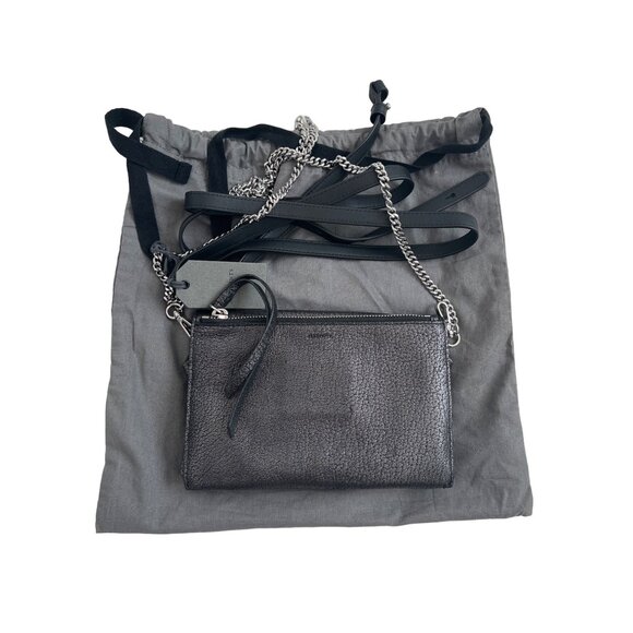 Allsaints Metallic Pebbled Leather Crossbody Bag With Dust Bag - Picture 4 of 4